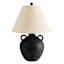Black Ceramic Medium Lamp with Shade, 23.5"
