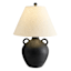 Black Ceramic Medium Lamp with Shade, 23.5"
