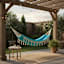 Hampton Patio Hammock with Tassels, Turquoise