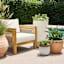 Haven Blonde Acacia Wood with Natural Canvas Cushions Patio Armchair