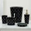 Providence 5-Piece Black & Gold Quilted Ceramic Stud Bathroom Set