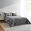 3-Piece Grey Ribbed Plush Comforter Set, Full/Queen