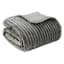 3-Piece Grey Ribbed Plush Comforter Set, Full/Queen