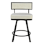 Set of 3 Zack Ivory Swivel Counter Stool