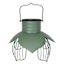 Honeybloom Green Metal Flower Outdoor Solar Lantern, 9"