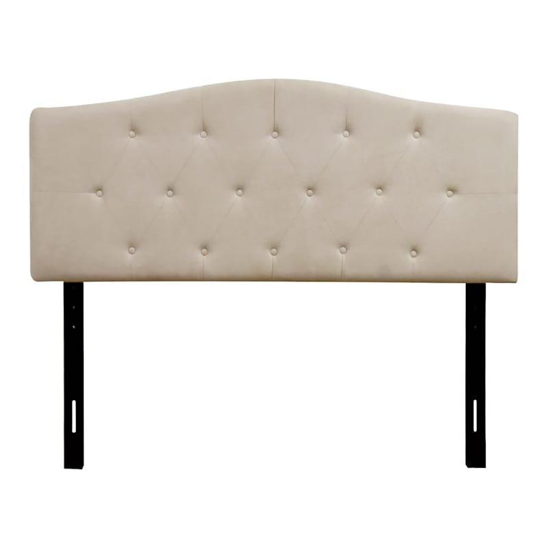 Honeybloom Kane Beige Tufted Queen Headboard