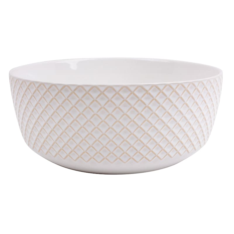 Honeybloom Pasadena White Serving Bowl,10"