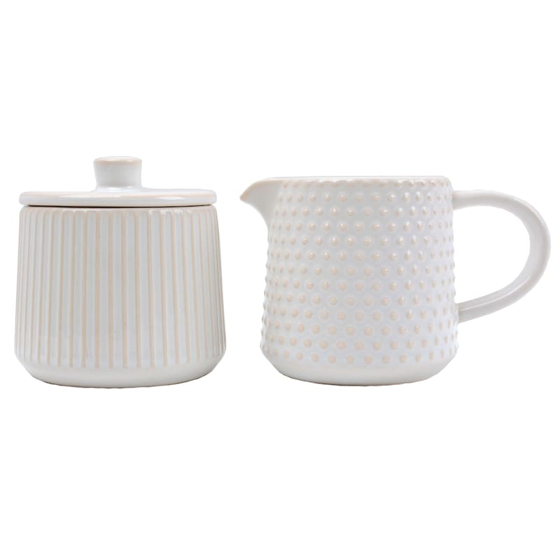 Honeybloom Pasadena Sugar Creamer Set, White