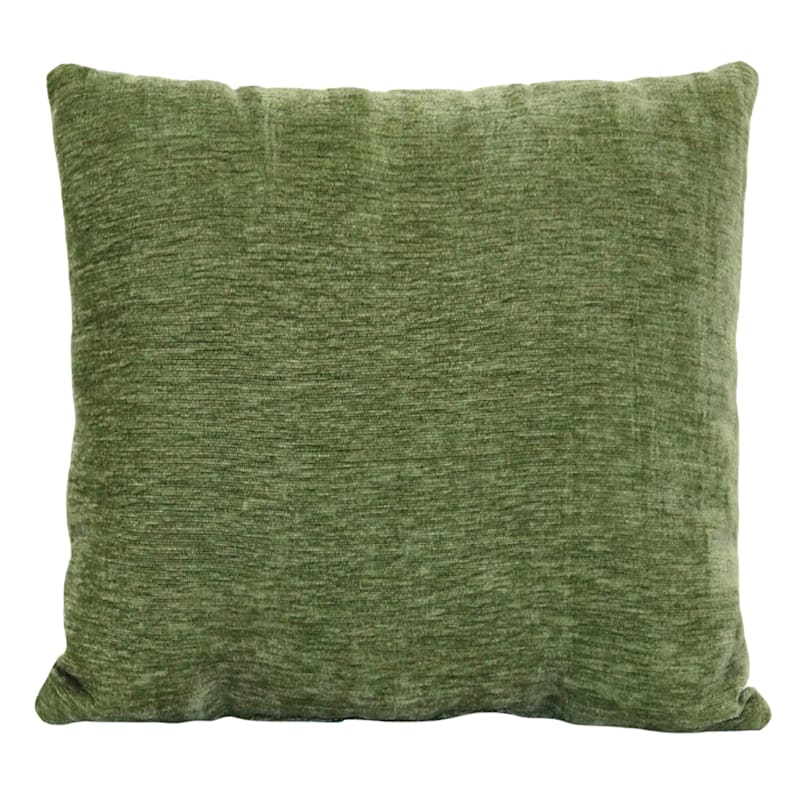 Oil Green Chenille Throw Pillow, 24"
