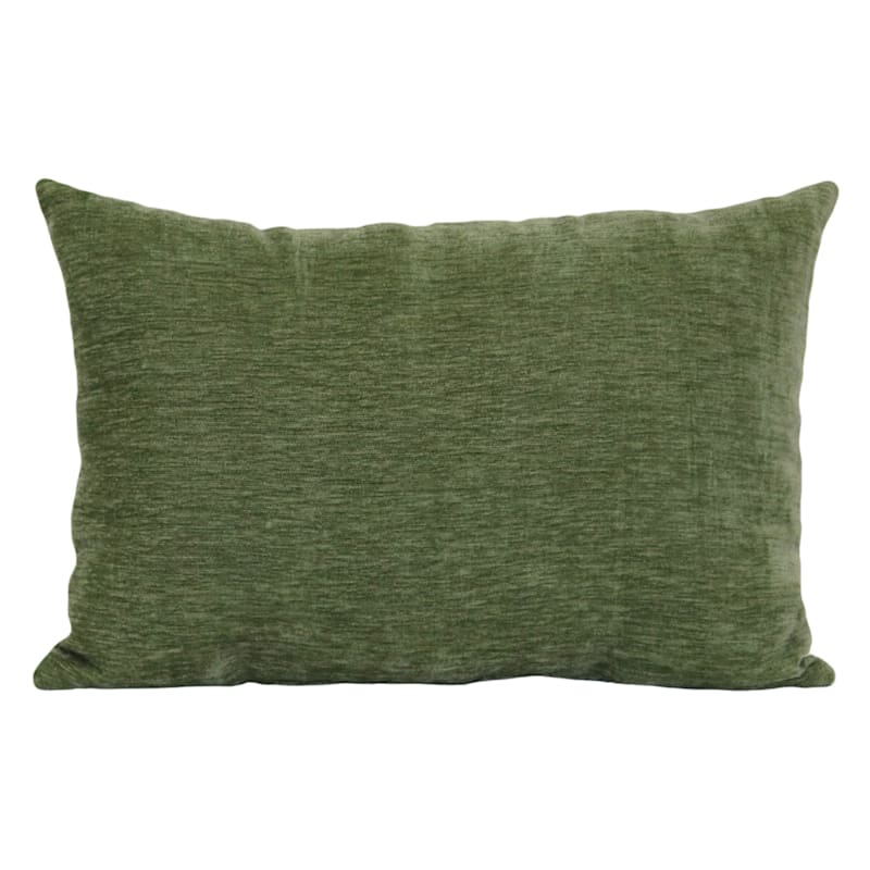 Reese Oil Green Chenille Throw Pillow, 14x20