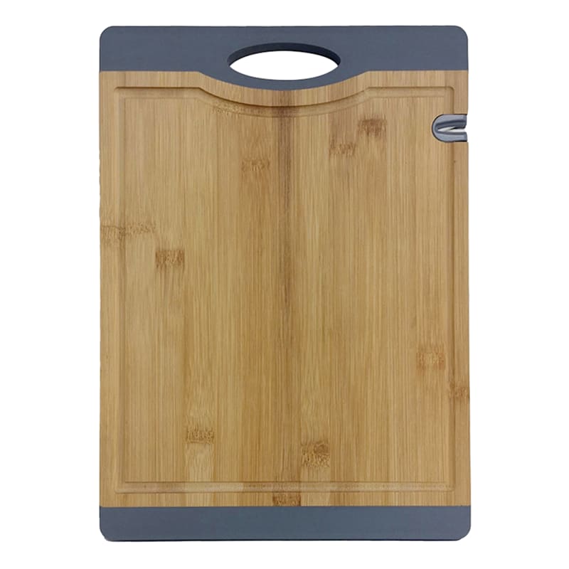 Black Edge Non-Slip Bamboo Cutting Board, 13.7x9.8