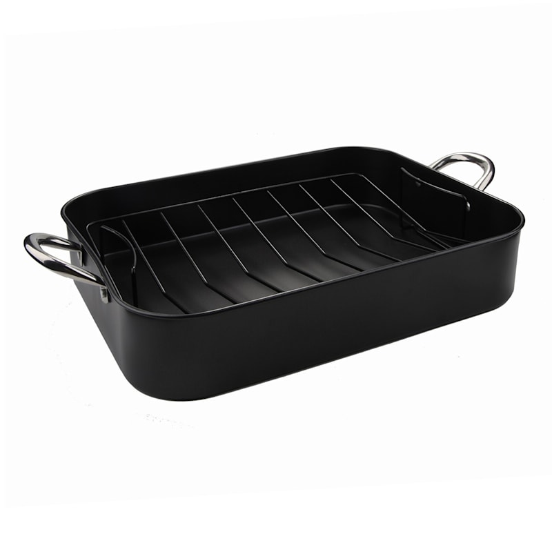 Black Metal Nonstick Roasting Pan