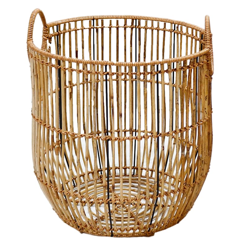 Found & Fable Round Rattan Storage Basket, Large