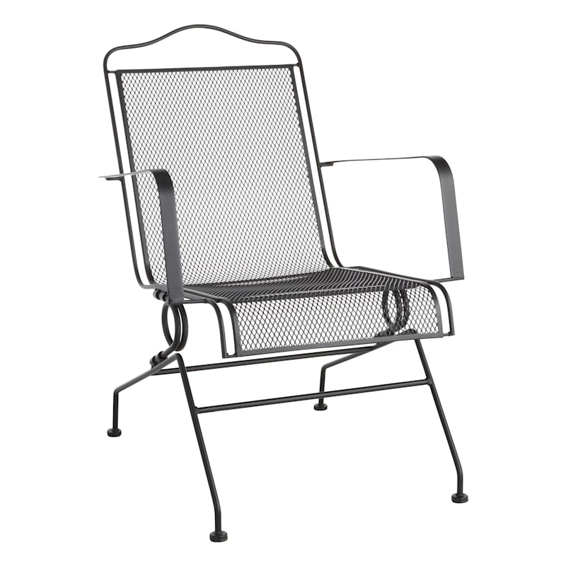 Black Wrought Iron Patio Motion Chair