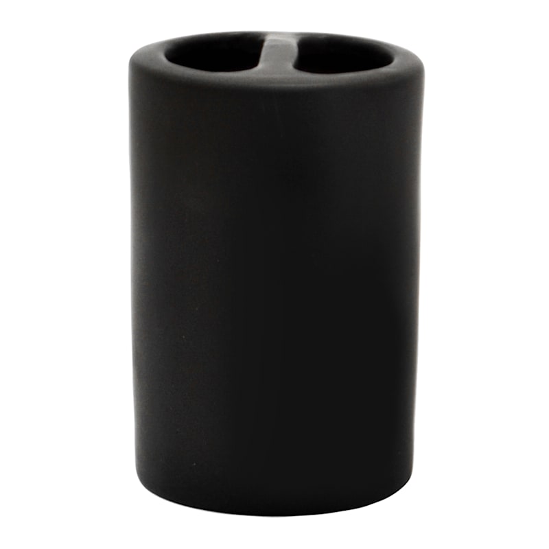 Crosby St Denn Black Soft Touch Toothbrush Holder, 4.8"