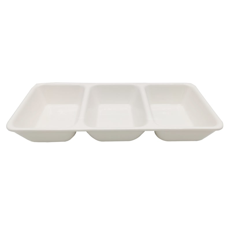 Bistro 3-Section White Ceramic Server