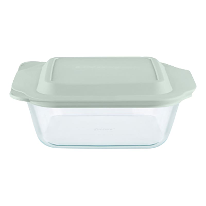 Pyrex Deep Dish Baking Dish with Sage Lid, 8"