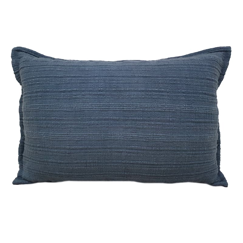 Honeybloom Blue Striped Slub Throw Pillow, 14x20