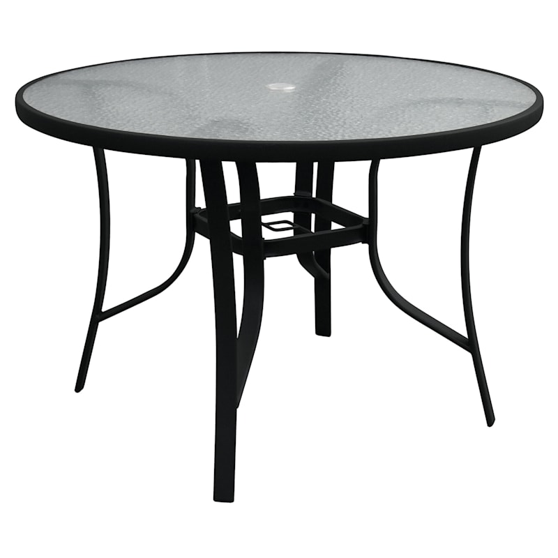 Steel 42 Water Wave Tempered Glass Top, 42 Round Patio Table Glass Top