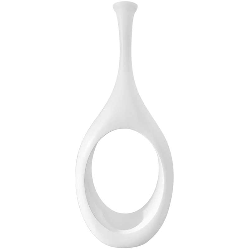 48in White Circle Floor Vase At Home