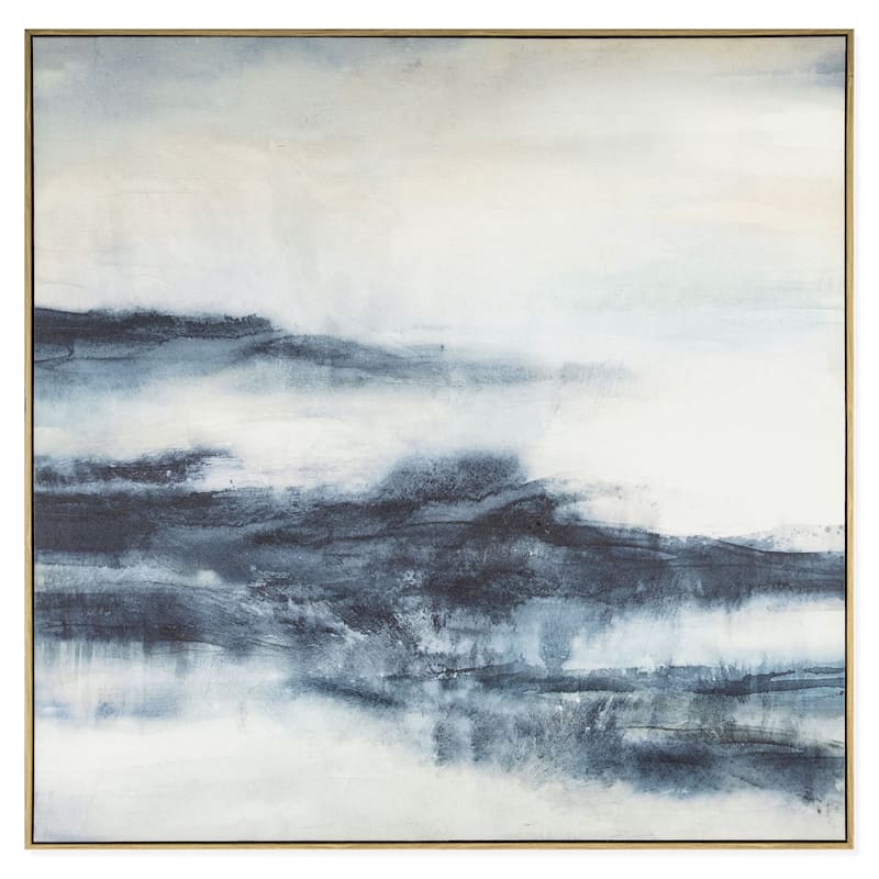 40x40 Blue Abstract Canvas Art At Home