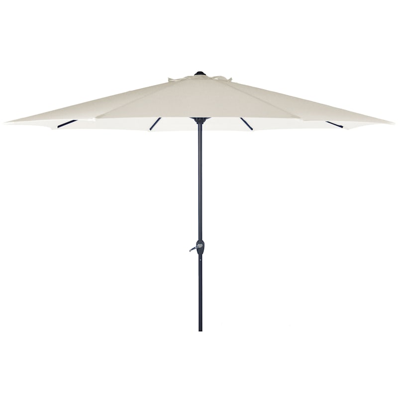 Tan Crank And No Tilt Patio Umbrella, Patio Umbrella Tilt Mechanism