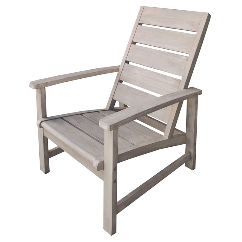 Outdoor Gray Wash Acacia Wood Modern Adirondack At Home