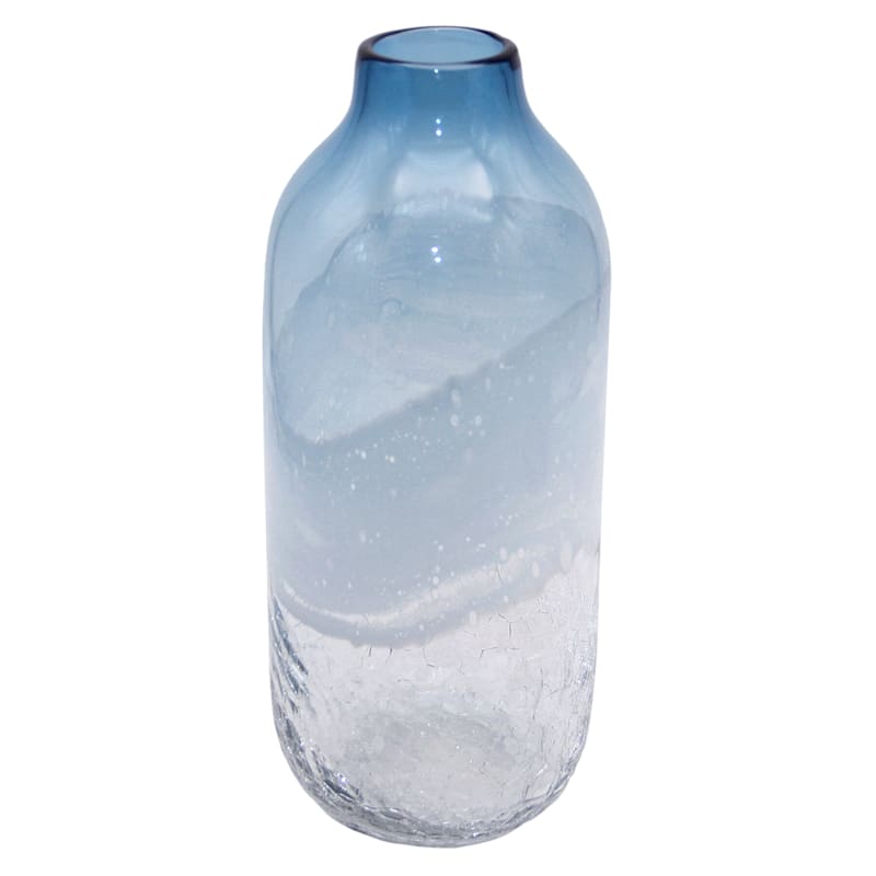 Blue Ombre Art Glass Vase 14in. At Home