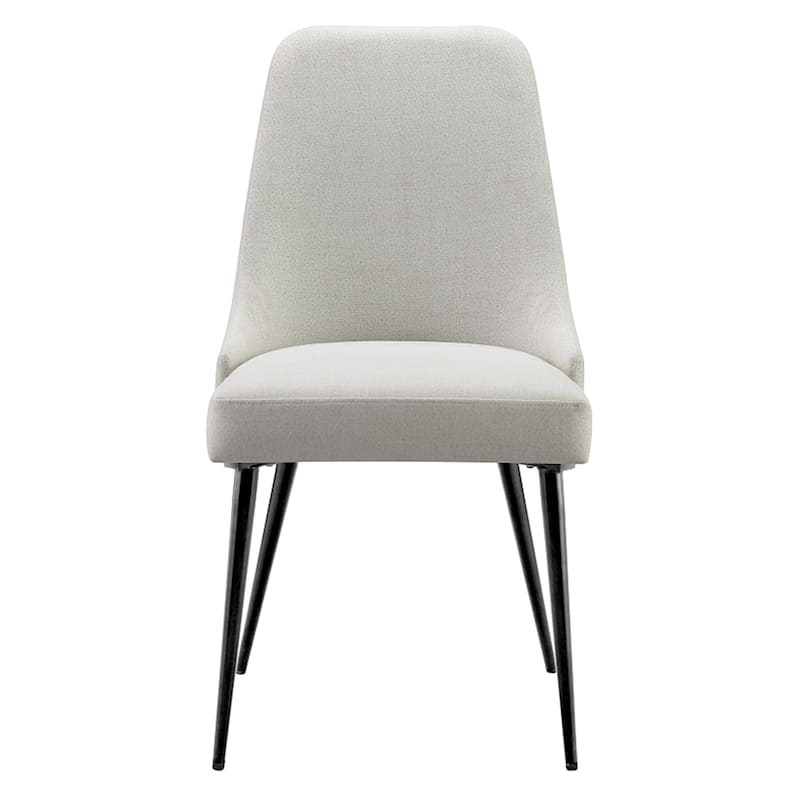 Mereen Ivory Upholstered Dining Chair, Ivory Cloth Dining Chairs