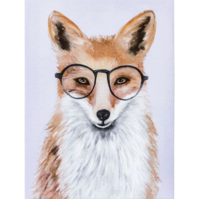 12x16 Fox Glasses Canvas Art At Home 5357