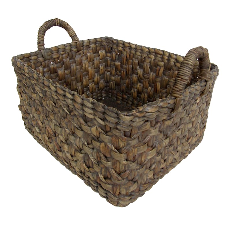 Water hyacinth Rectangle Grey Large Basket At Home