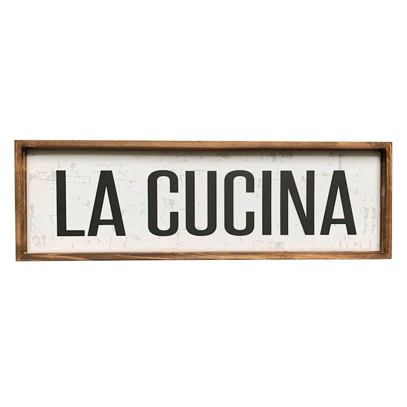20x6 Wood White La Cucina Wall Sign At Home