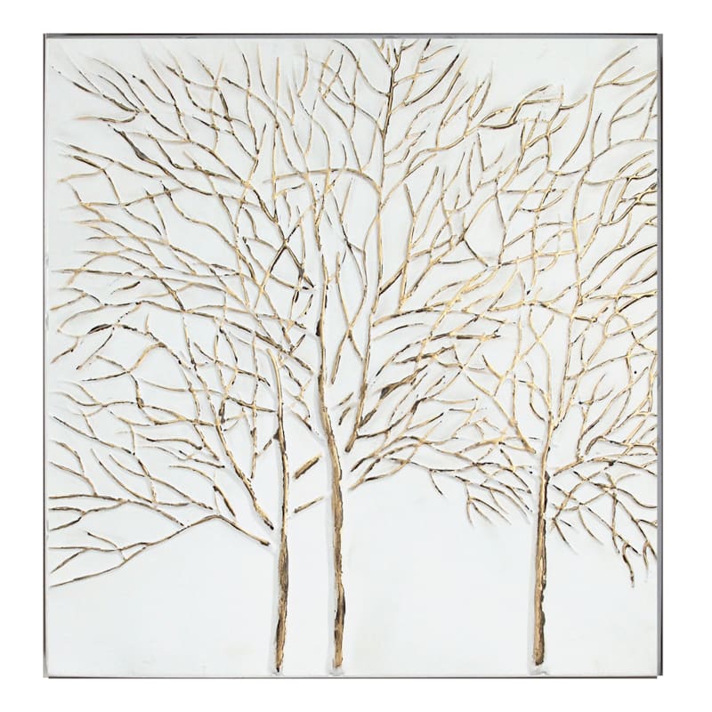 24x24 Embossed Metal Tree Wall Decor At Home
