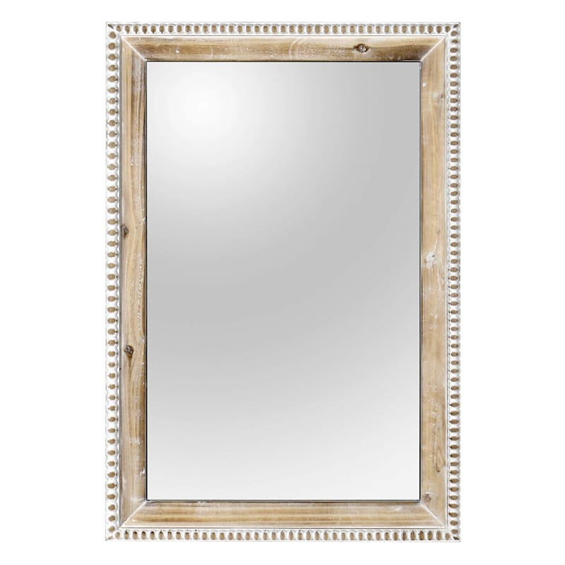 20x30 Wood Beaded Frame Wall Mirror At Home