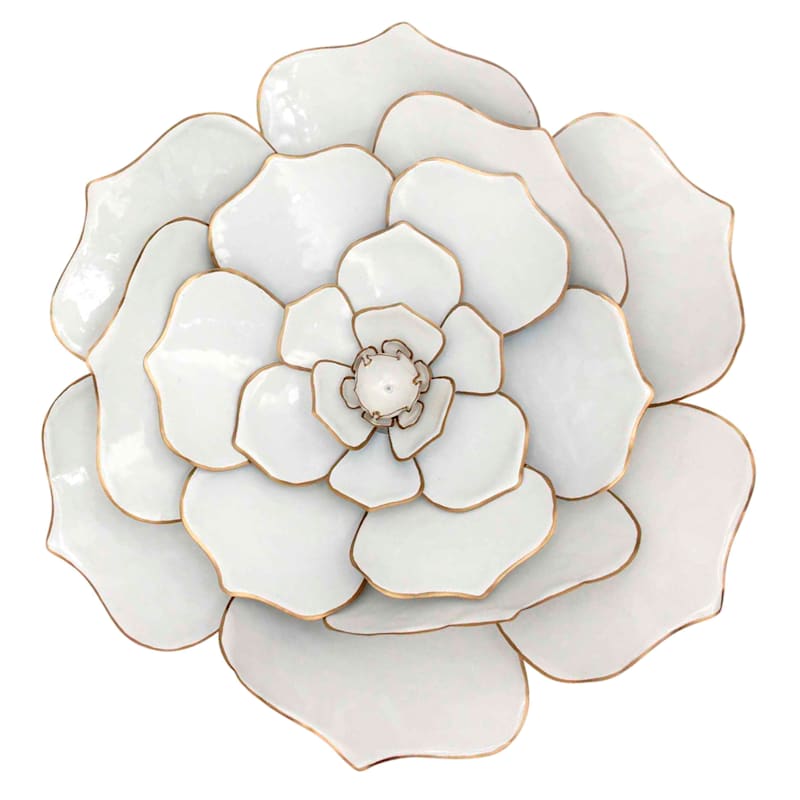 24D WHITE METAL WALL FLOWER At Home