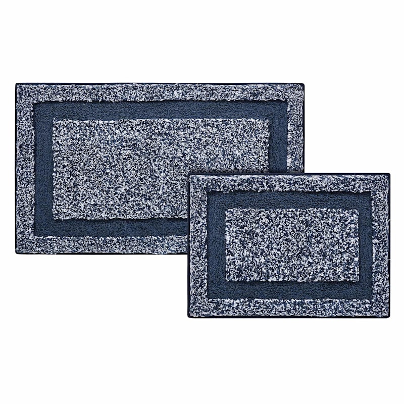 2PC BATH RUG HOTEL NAVY/WHITE At Home