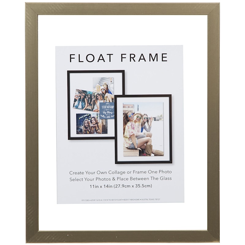 11X14 Gold Linear Profile Float Photo Wall Frame