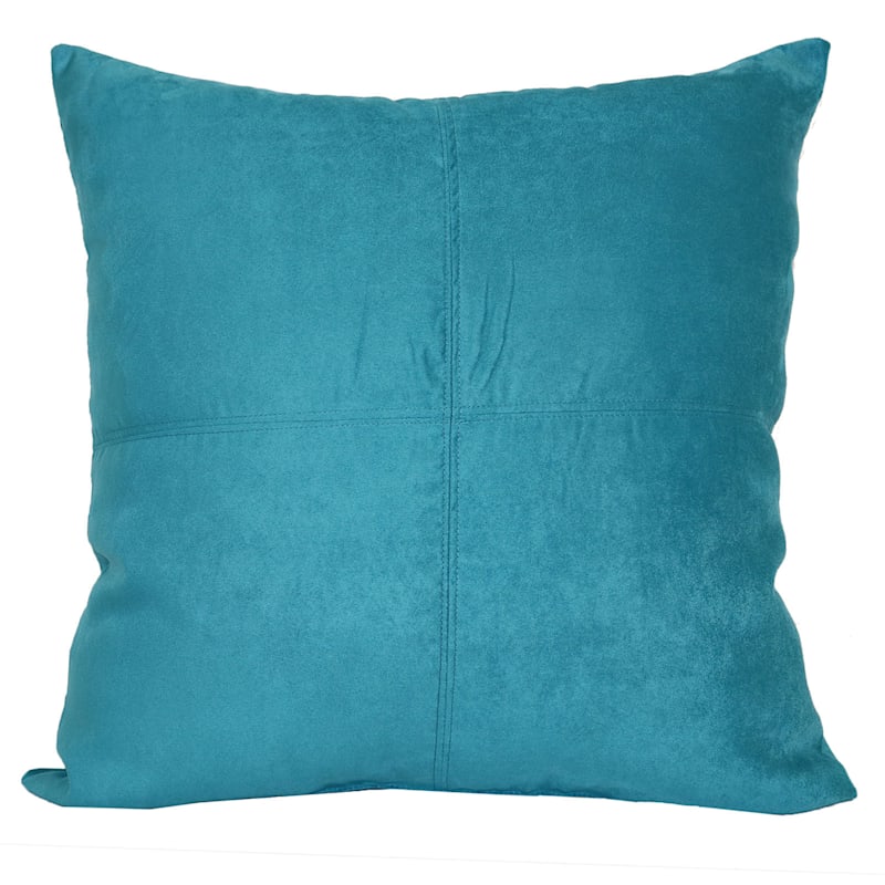 Turquoise Heavy Faux Suede Oversized Throw Pillow, 24"
