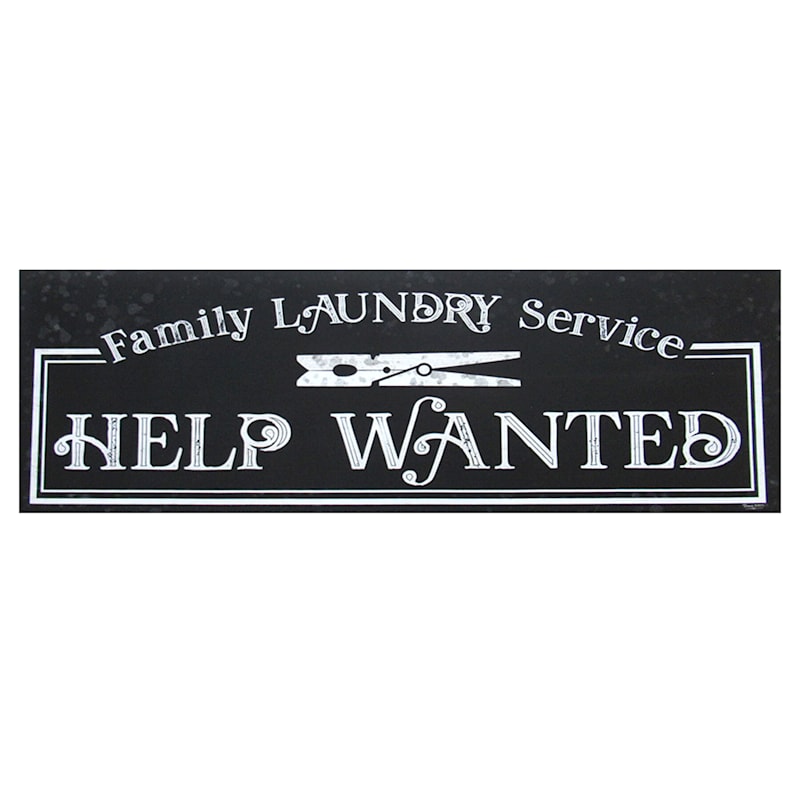 36X12 Laundry Room Humor Ii - Help Wanted Canvas Art