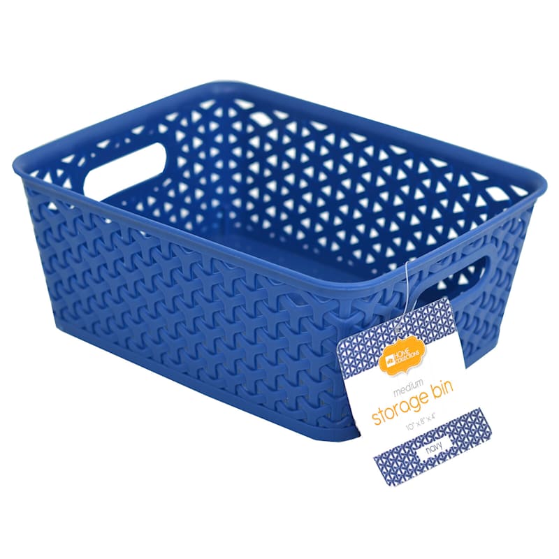 Navy Y-Weave Storage Basket, Medium