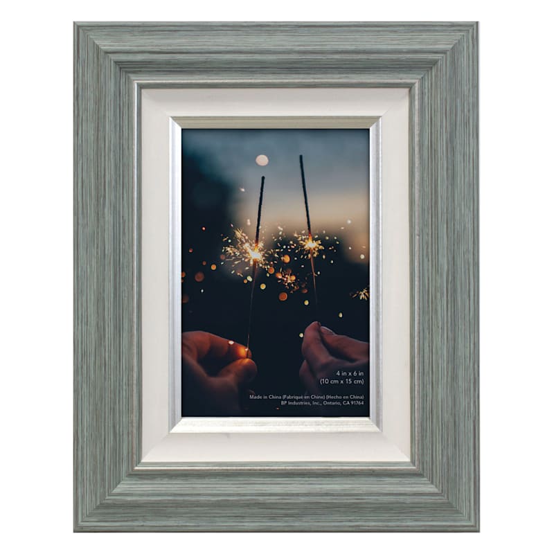 Miranda Turquoise & Silver Tabletop Photo Frame, 4x6