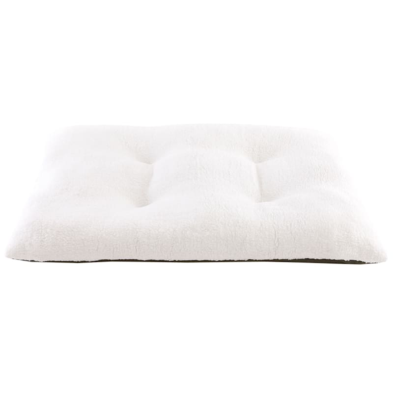 Large White Microberber Tufted Pet Crate Pad, 40x26