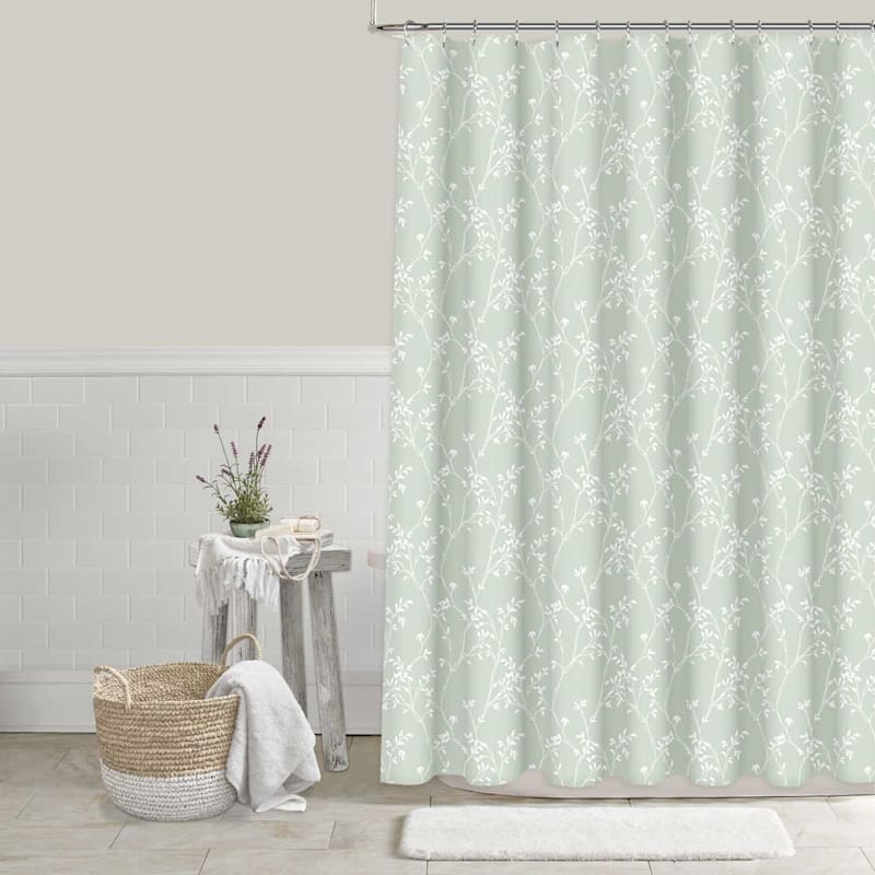 Grace Mitc Soft Leaves Shower, Madison Park Grace Shower Curtain