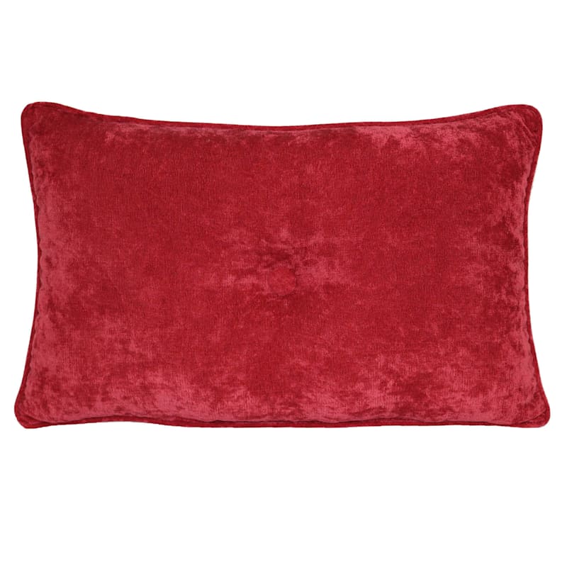 Avalon Picante Plush Oblong Button Throw Pillow, 13x20