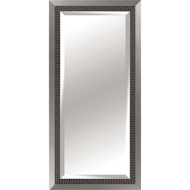 32X66 Rectangle Plastic Triple Beads Silver Floor Mirror