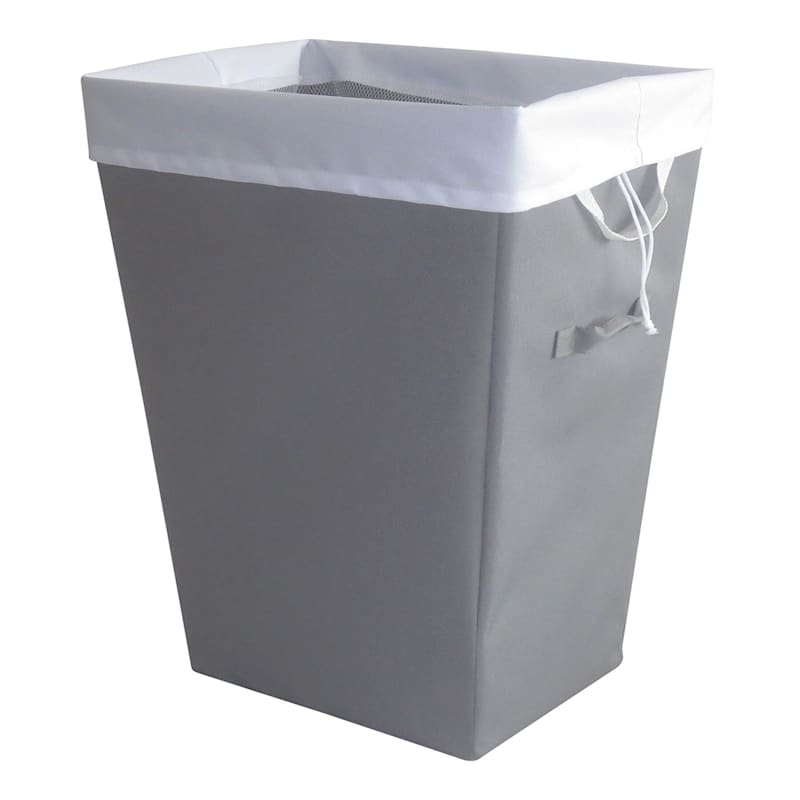 Tapered Laundry Hamper with Removable Liner, Dark Gray