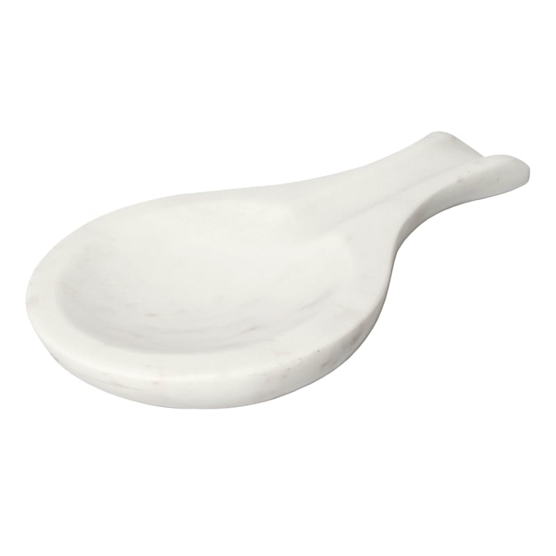 White Marbled Spoon Rest
