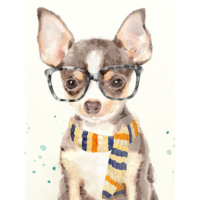 Dog with Scarf Canvas Wall Art, 18x24