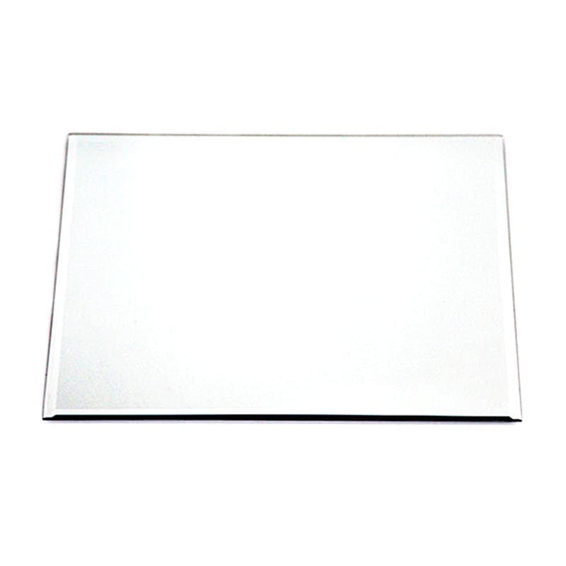 Glass Square Beveled Edge Mirror Candle Plate, 12"