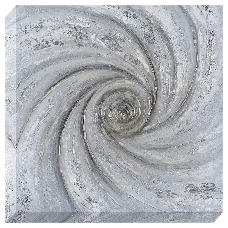 40X40 Silver Swirl Enhanced Metallic Canvas